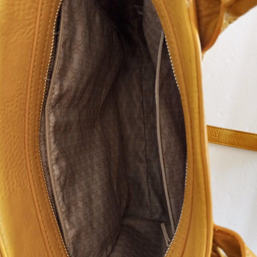 Charming Charlie Mustard Colored Handbag Purse GUC - Picture 5 of 9